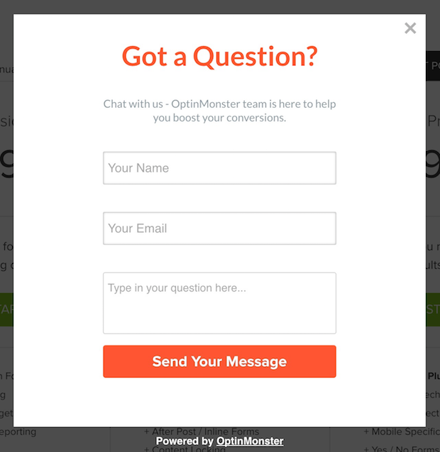 contact form popup