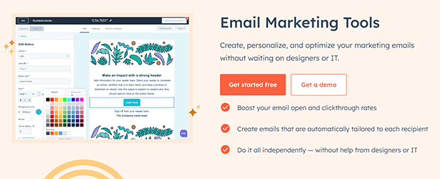 Hubspot email marketing tools