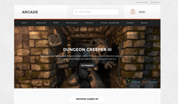 arcade best woocommerce theme