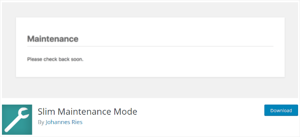 slim maintenance mode plugin