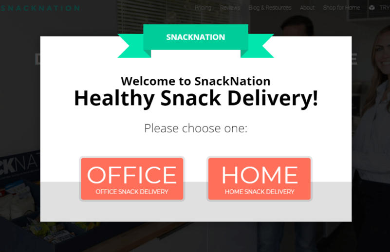 SnackNation segments visitors using OptinMonster